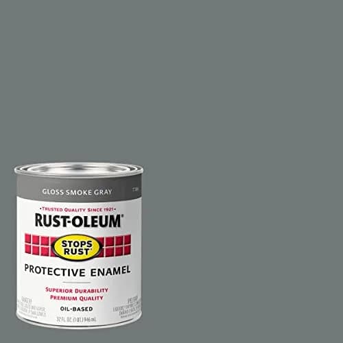 Rust-Oleum Stops Rust Enamel Paint 32 Fl Oz | Gloss Smoke Gray, Corrosion & Weather Resistant thumbnail 2
