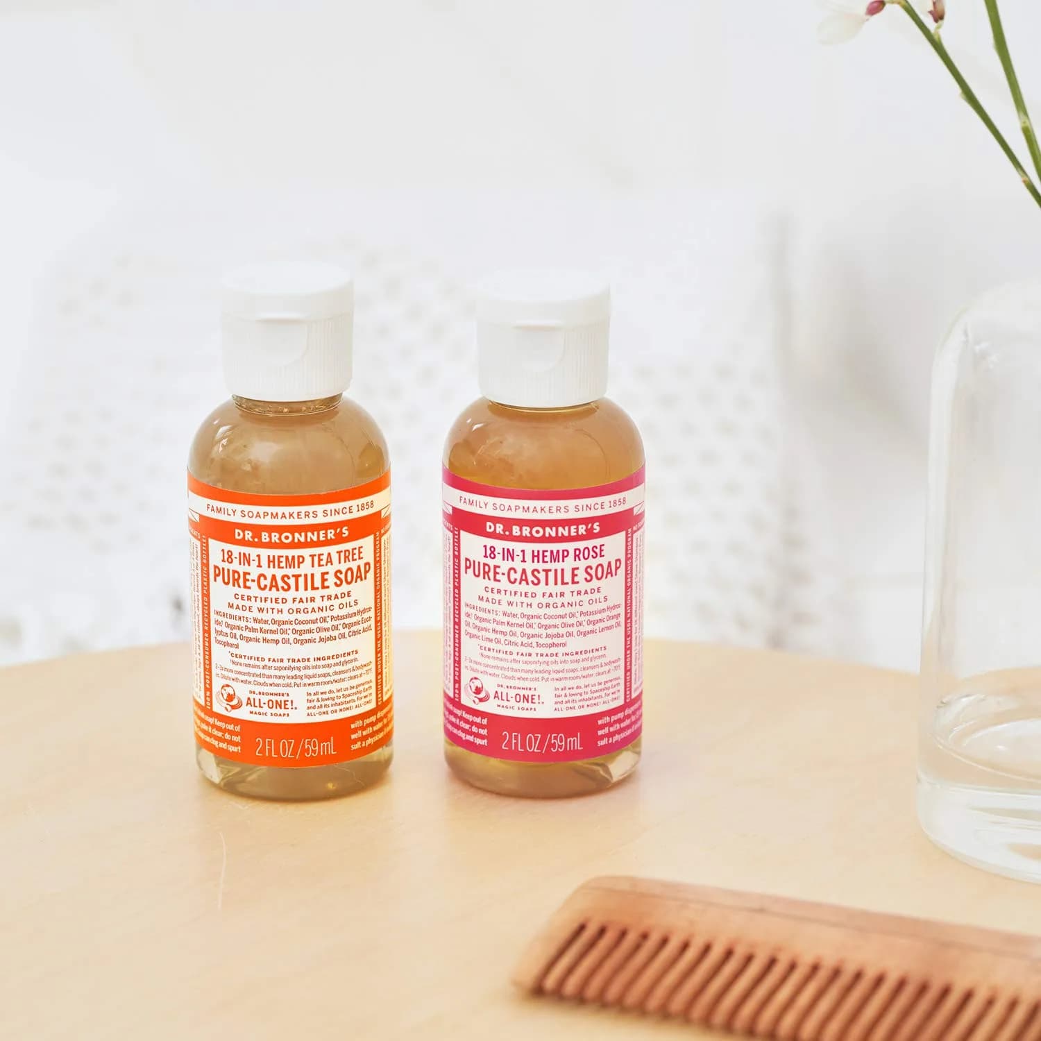 Dr. Bronner's Pure-Castile Liquid Soap - Rose Scent, 2 Fl Oz (Pack of 1) - view 3