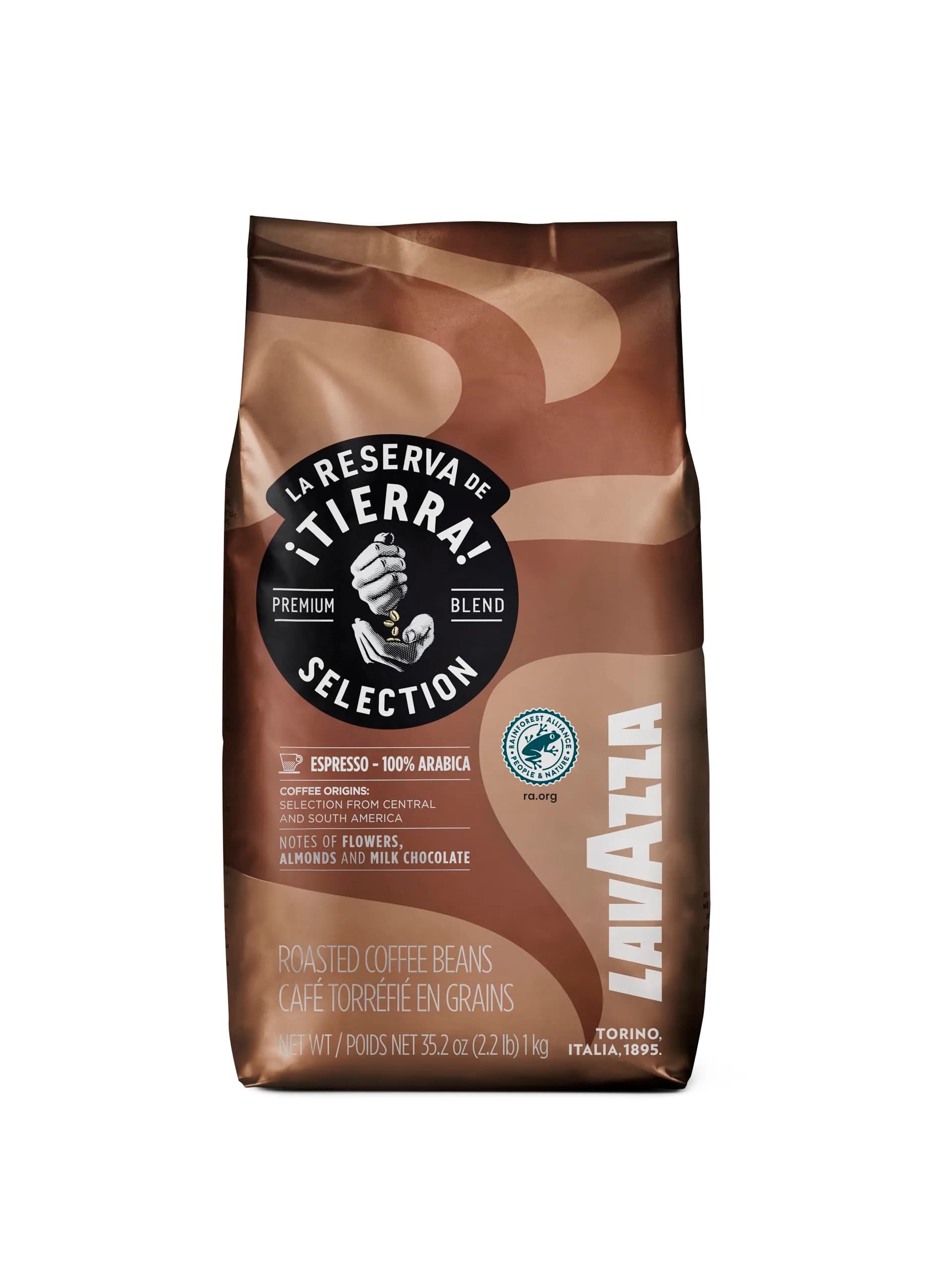 Lavazza Tierra! Selection Whole Bean Coffee Blend, Medium Roast, 2.2LB Bag | 100% Arabica, Rainforest Alliance Certified - main product image