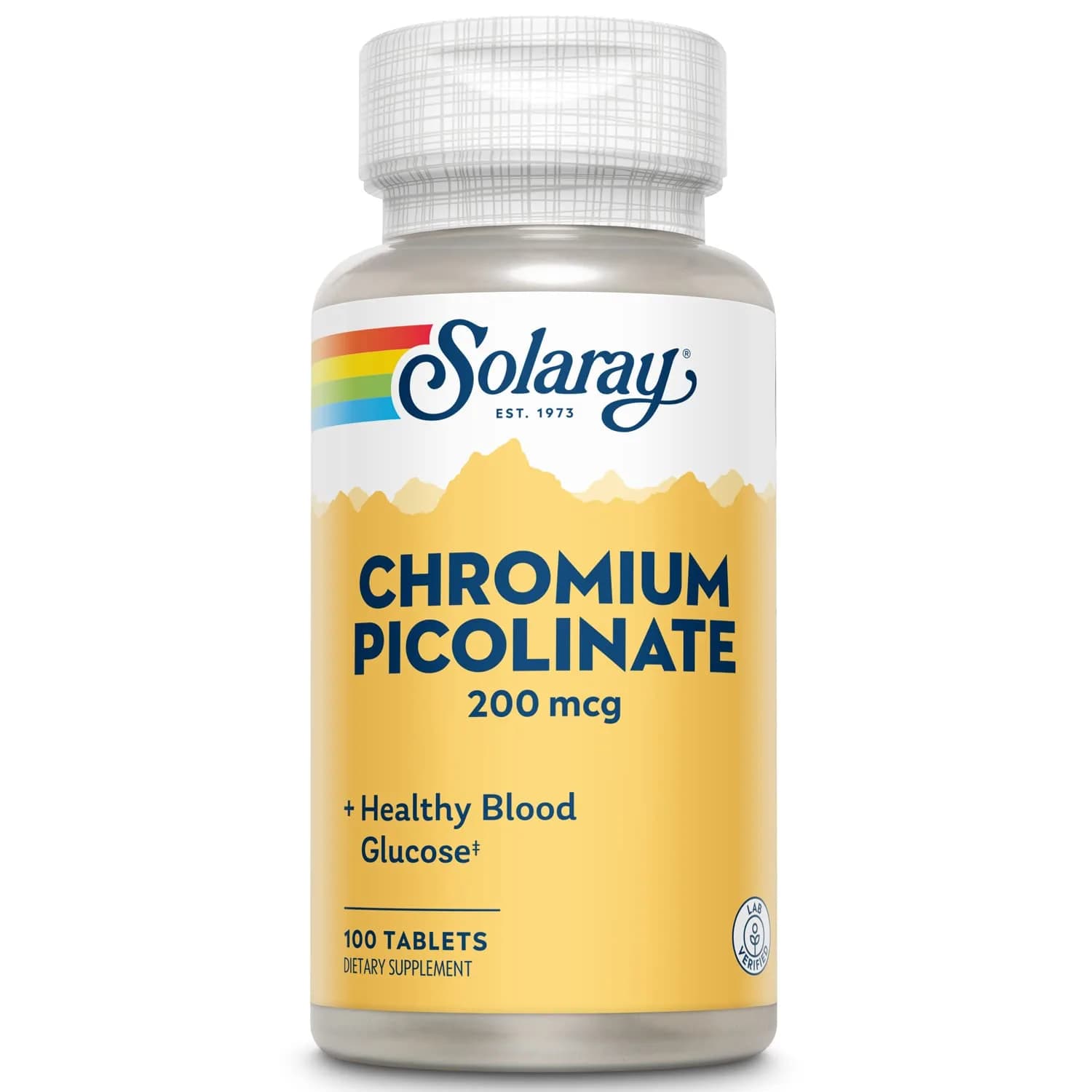 Solaray Chromium Picolinate 200mcg | 100ct | Supports Carbohydrate Metabolism - main product image