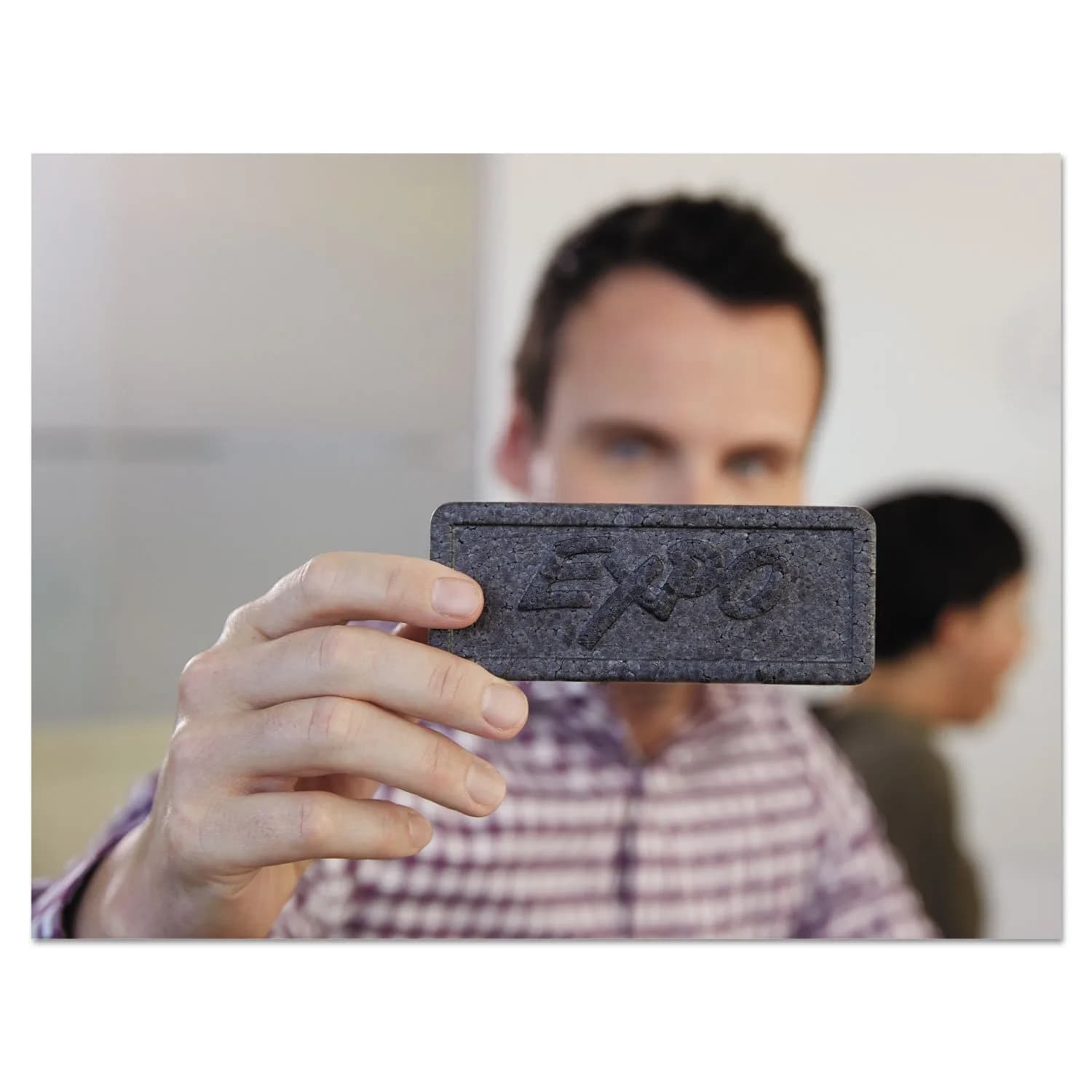 EXPO Soft Pile Dry Erase Block Eraser, Charcoal - 5-1/8 x 1-1/2 Inches - view 2