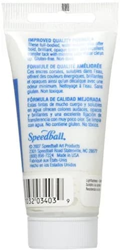 Speedball Water Soluble Block Printing Ink, White, 37ml (1.3 fl oz) | Mixes Easily, Dries Satin thumbnail 2