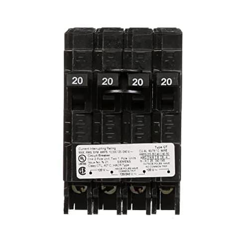 Siemens Triple Circuit Breaker Plug-In 20/20 Amps | Space Saving UL Listed thumbnail 3