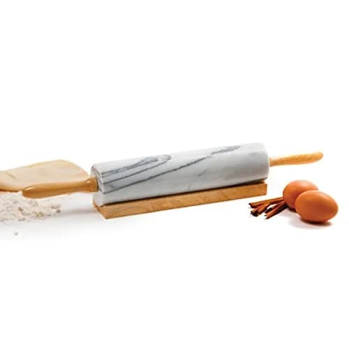 Norpro Marble Rolling Pin with Wooden Stand | 25.5cm (10") Roller, 10cm (4") Handles thumbnail 2