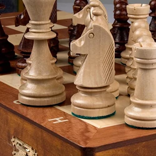 Wegiel Handmade European Professional Tournament Chess Set 52cm x 52cm (21" x 21") | Crafted in Poland from Farm-Grown Wood thumbnail 3