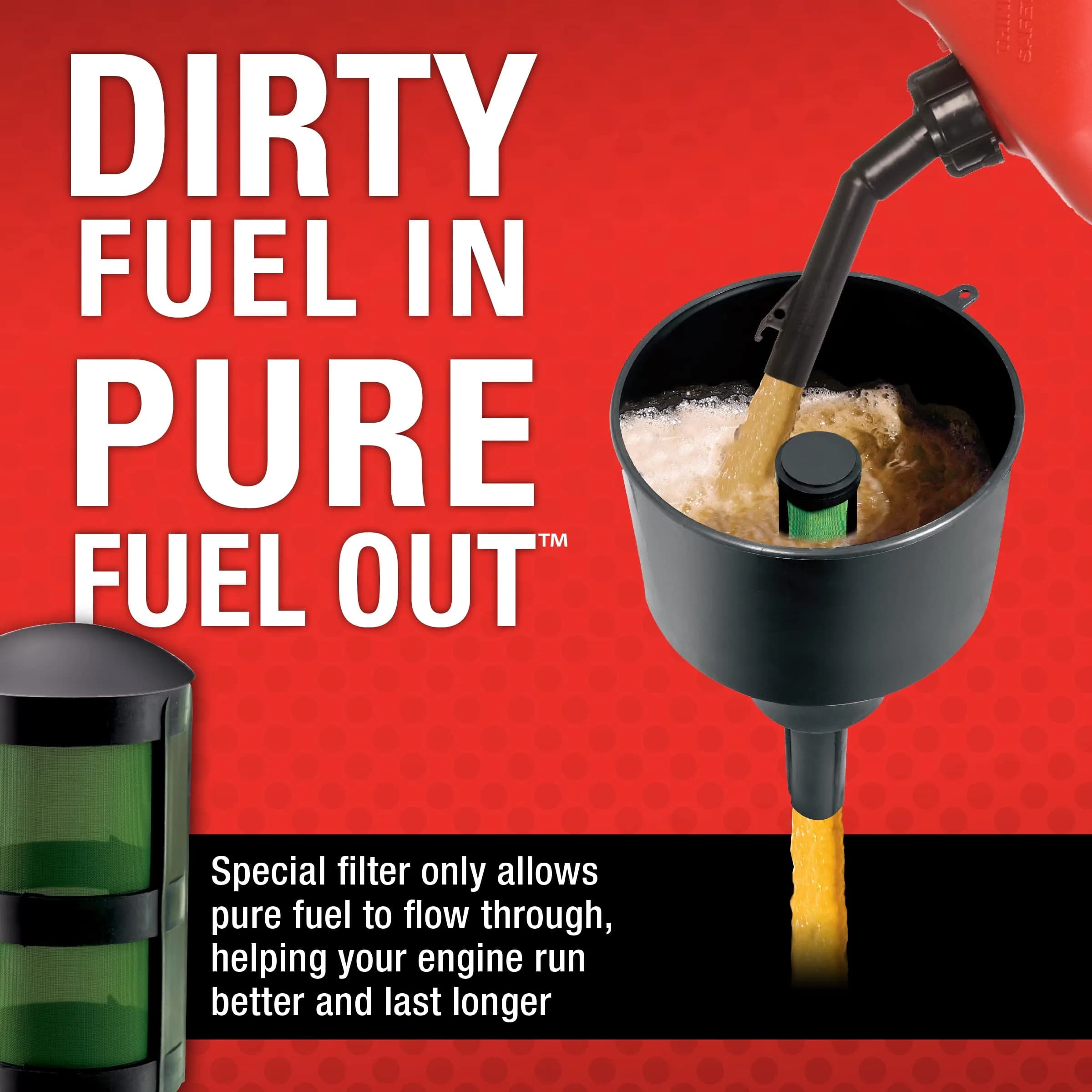 Mr. Funnel AF8CB Fuel Filter Funnel 19 Liters (5 Gallons Per Minute) | Removes Water, Dirt, and Debris from Fuel - view 3