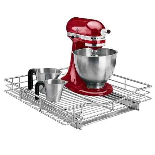 LYNK PROFESSIONAL Pull Out Cabinet Organizer, Kitchen Slide Out Drawer | Heavy-Duty Chrome Storage thumbnail 1