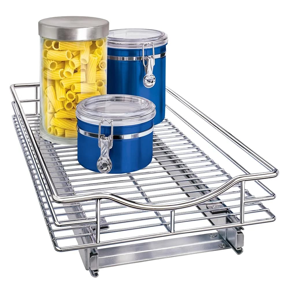 LYNK PROFESSIONAL Pull Out Cabinet Organizer 11" W x 21" D Chrome | Heavy-Duty Kitchen Drawer