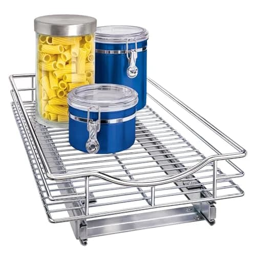 LYNK PROFESSIONAL Pull Out Cabinet Organizer 11" W x 21" D Chrome | Heavy-Duty Kitchen Drawer thumbnail 1