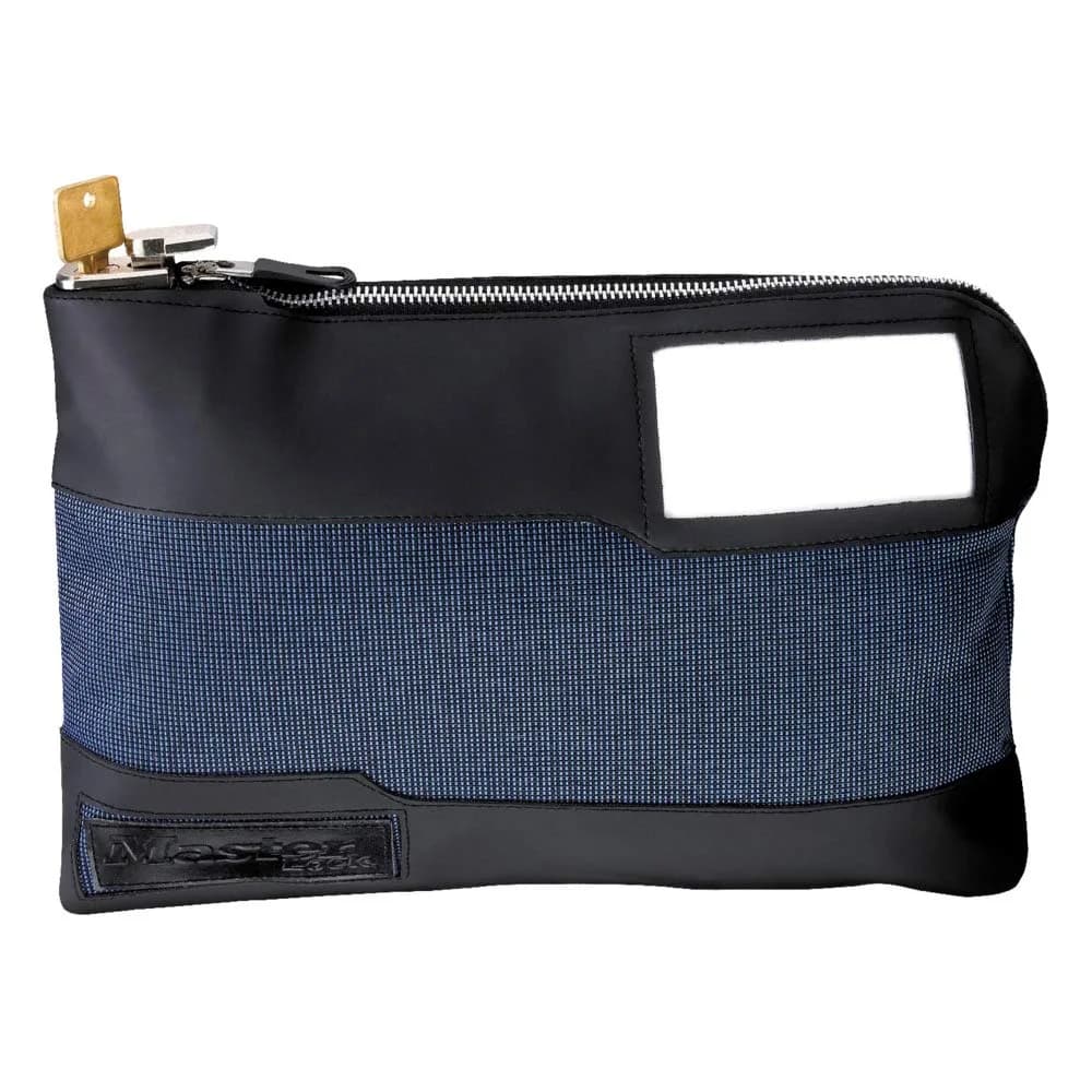 Master Lock 7120D Key Lock & Zipper Money Bag 29cm (11.5 inch) Blue | Secure Cash & Document Transport