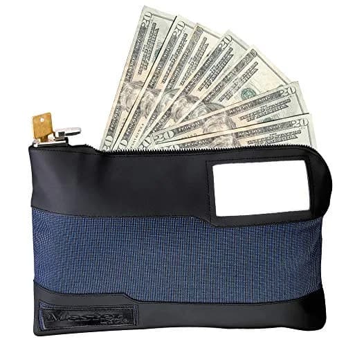 Master Lock 7120D Key Lock & Zipper Money Bag 29cm (11.5 inch) Blue | Secure Cash & Document Transport thumbnail 2