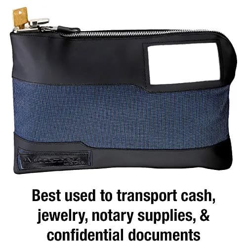 Master Lock 7120D Key Lock & Zipper Money Bag 29cm (11.5 inch) Blue | Secure Cash & Document Transport thumbnail 3