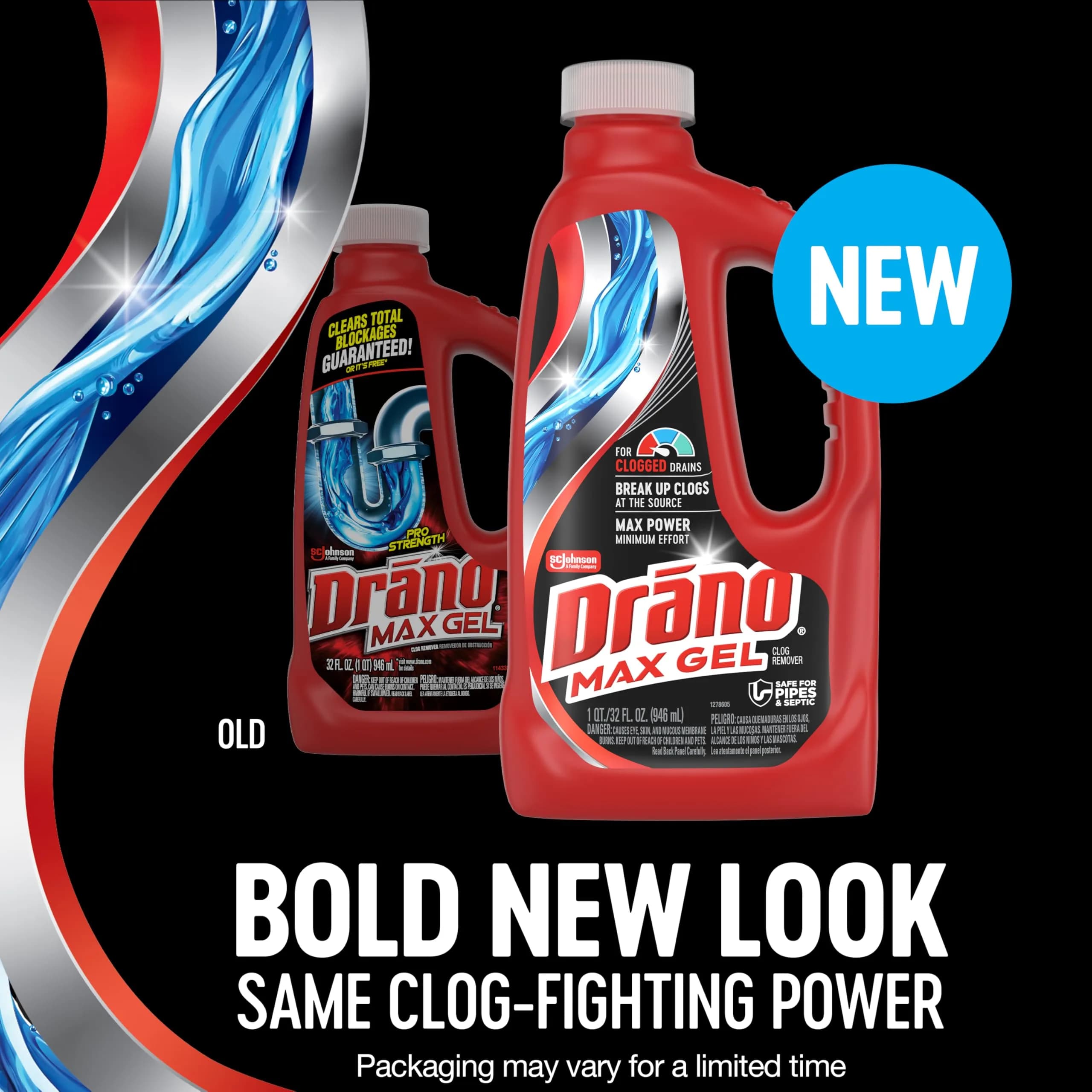 Drano Max Gel Drain Clog Remover 946ml (32 Fl Oz) | Fast-Acting Clog Remover for Pipes - view 2