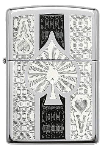 Zippo High Polish Chrome Spade Pocket Lighter | Windproof, Refillable, USA Made thumbnail 2