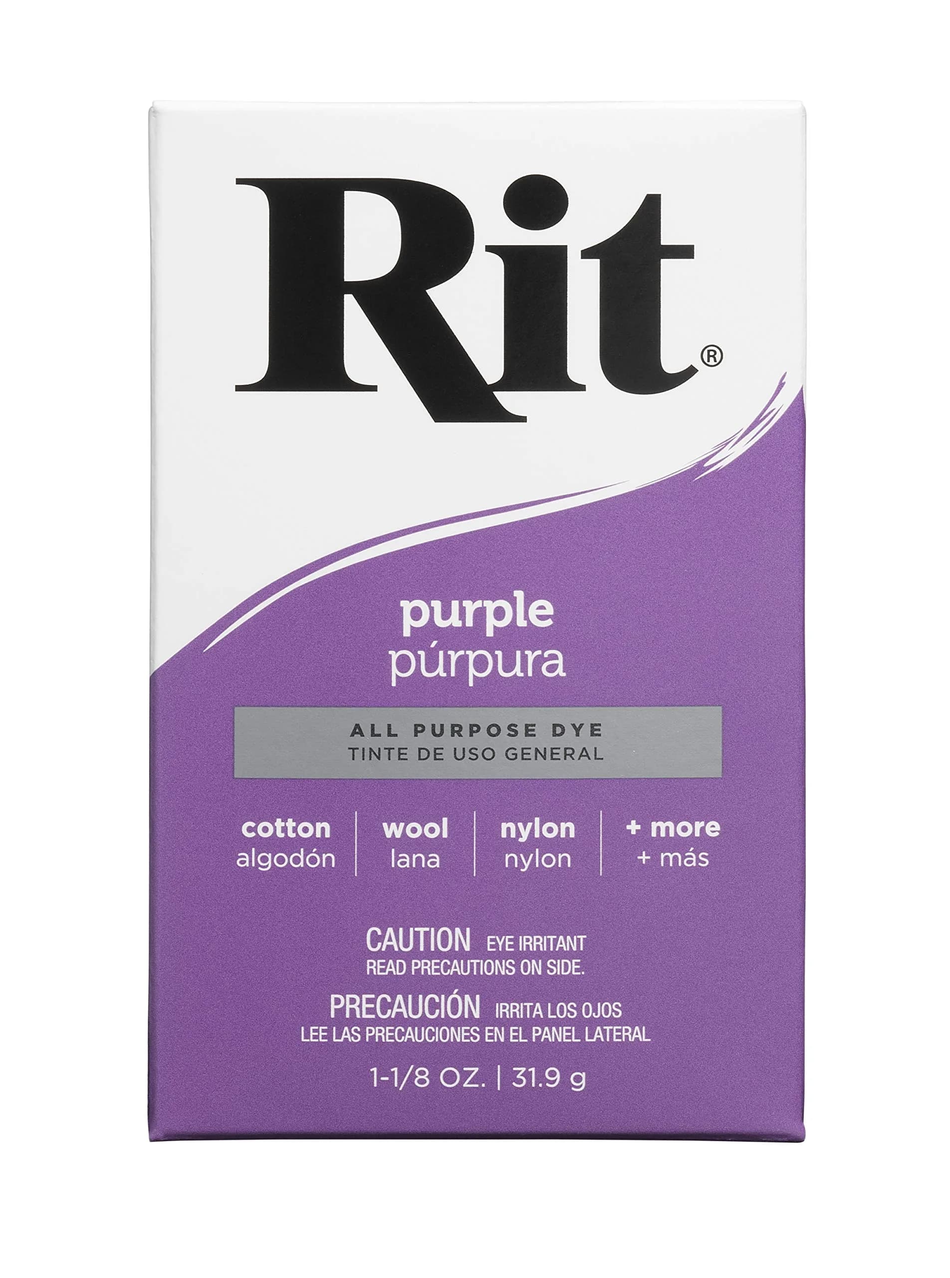 Rit Powder Fabric Dye Purple 1.125 oz (32g) | All-Purpose Dye for Cotton, Linen, Silk, Wool, Nylon - main product image
