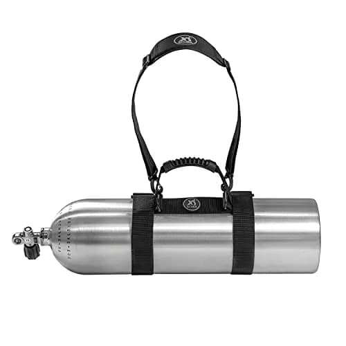 XS Scuba Deluxe Tank Carrier with Shoulder Strap | Fits 6.9-8.0 inch Cylinders, Black thumbnail 1