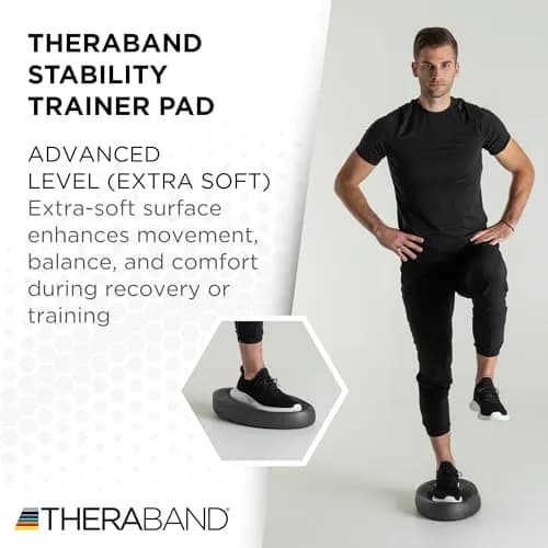 THERABAND Stability Trainer Pad, Advanced, Extra Soft Black Balance Pad | Supports Core & Balance Training thumbnail 6