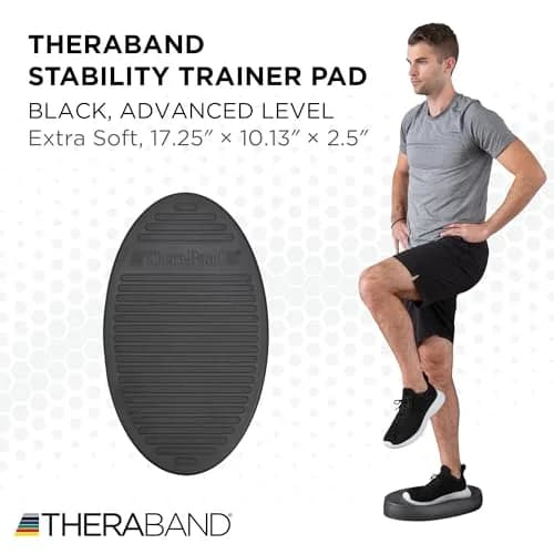THERABAND Stability Trainer Pad, Advanced, Extra Soft Black Balance Pad | Supports Core & Balance Training thumbnail 2