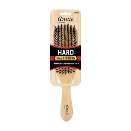 Annie Hard Wave Boar & Nylon Bristle Brush Light Brown | Detangles & Smooths Thick Hair thumbnail 1