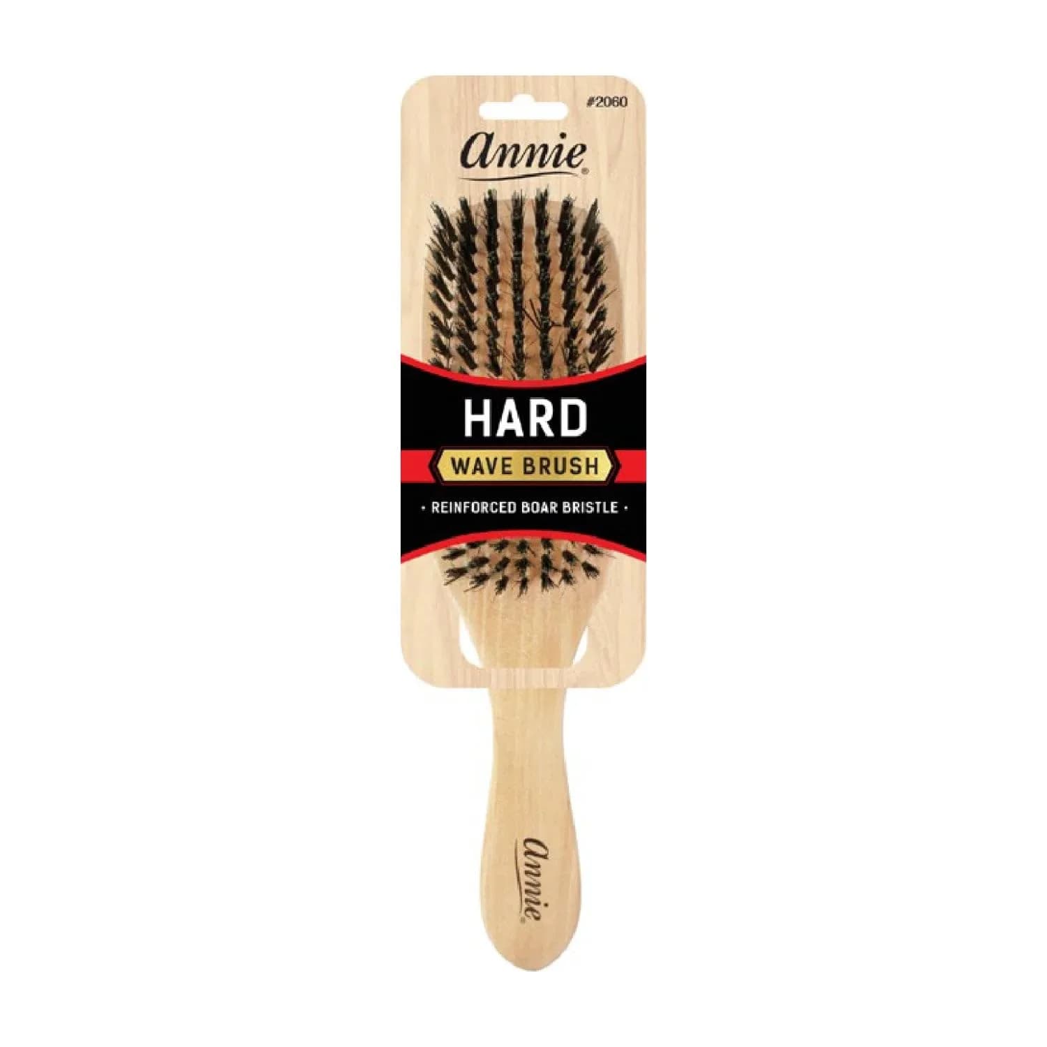 Annie Hard Wave Boar & Nylon Bristle Brush Light Brown | Detangles & Smooths Thick Hair - main product image