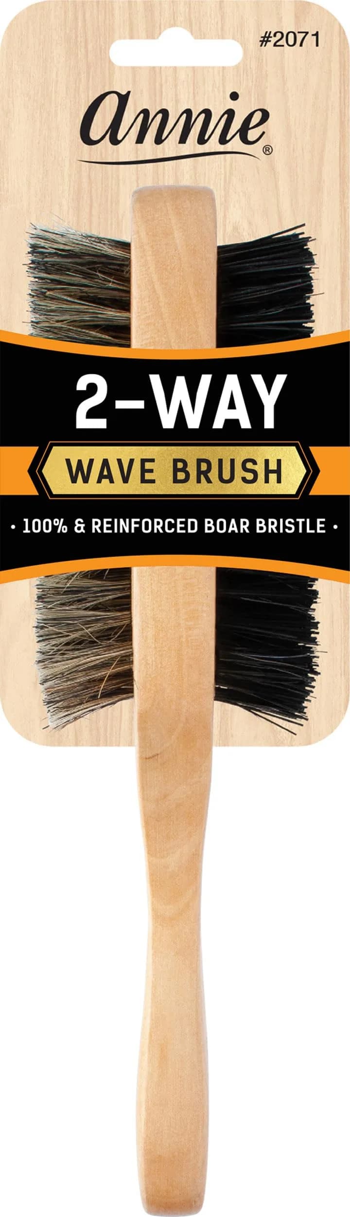 Annie 2-Way Wave Brush 2071, Double Sided Boar Bristle Slick Back Brush | For Waves & Slick Backs — Wave Brush