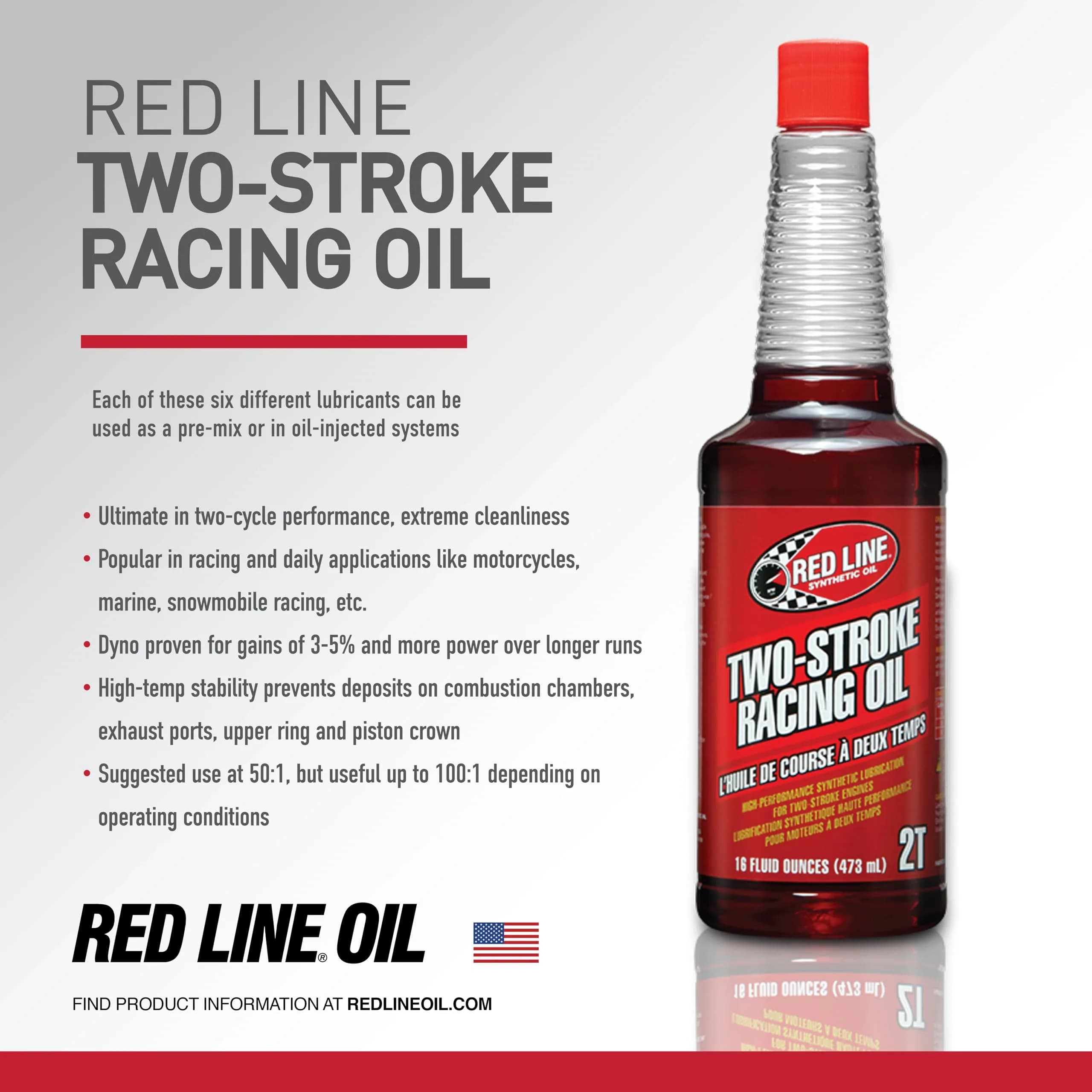 Red Line 40603 Two-Stroke Racing Synthetic Oil 16 Ounce (12 Pack) | High Performance Engine Lubricant - view 5