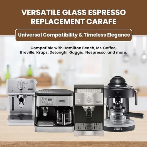 Café Brew Collection 4 Cup Universal Espresso Replacement Carafe, Borosilicate Glass (156 ml / 5.28 fl oz) thumbnail 5