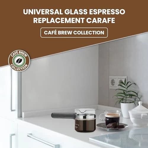 Café Brew Collection 4 Cup Universal Espresso Replacement Carafe, Borosilicate Glass (156 ml / 5.28 fl oz) thumbnail 2