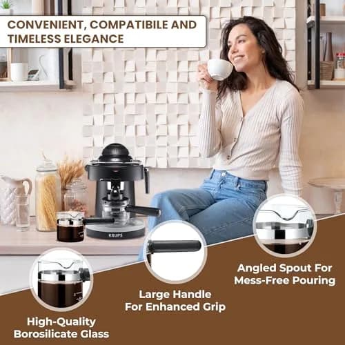 Café Brew Collection 4 Cup Universal Espresso Replacement Carafe, Borosilicate Glass (156 ml / 5.28 fl oz) thumbnail 3