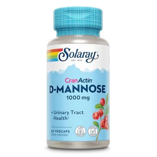 SOLARAY D-Mannose with CranActin Cranberry Supplement 60 Count | Urinary Tract Support & Wellness thumbnail 1