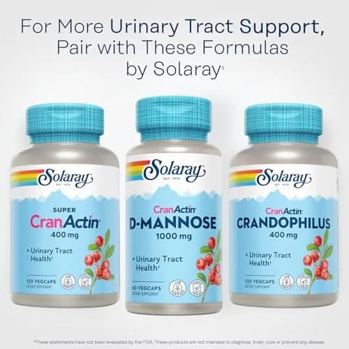 SOLARAY D-Mannose with CranActin Cranberry Supplement 60 Count | Urinary Tract Support & Wellness thumbnail 6