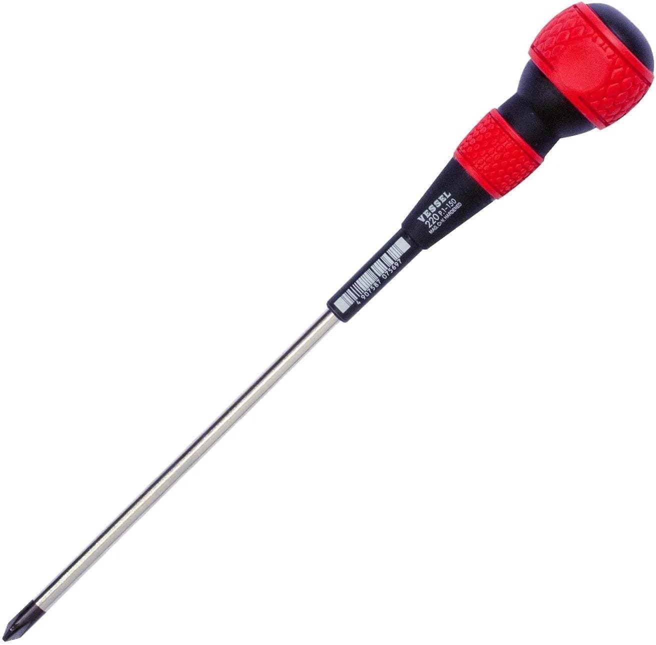 VESSEL Ball Grip Driver +1 x 150mm (5.9") | Cushioned Grip for Power Distribution Work — Black