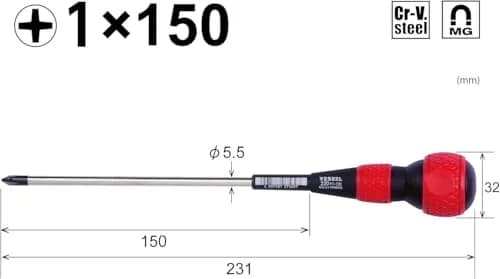 VESSEL Ball Grip Driver +2 x 150mm (6 inch) Magnetic Tip | Professional Power Distribution Tool thumbnail 2