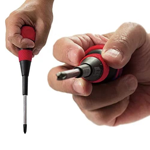 VESSEL Ball Grip Screwdriver +2x100mm JIS Phillips | Extra Tightening Force thumbnail 3