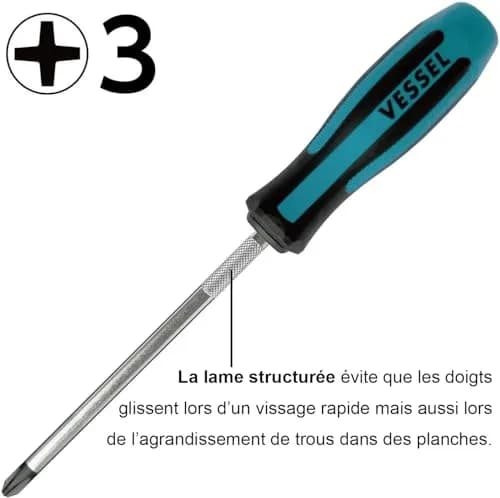 VESSEL No. 900 Megadora Screwdriver PH3 x 150mm JIS Phillips | Heavy Duty Chrome Vanadium Steel thumbnail 2