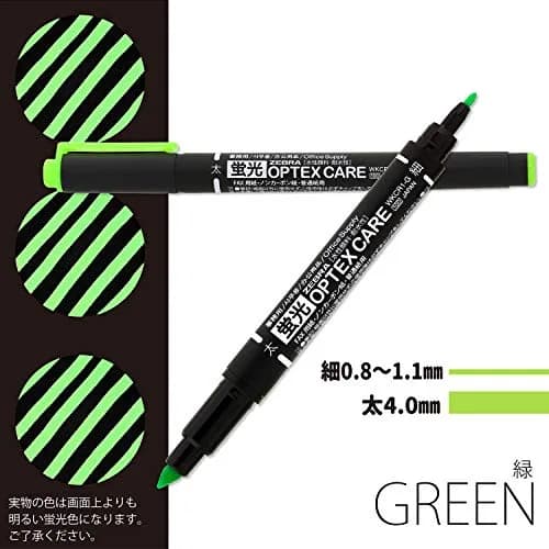 ゼブラ(ZEBRA) Highlighter Optex Care Green | Water-Resistant Fluorescent Marking Pen 10 Pack thumbnail 3