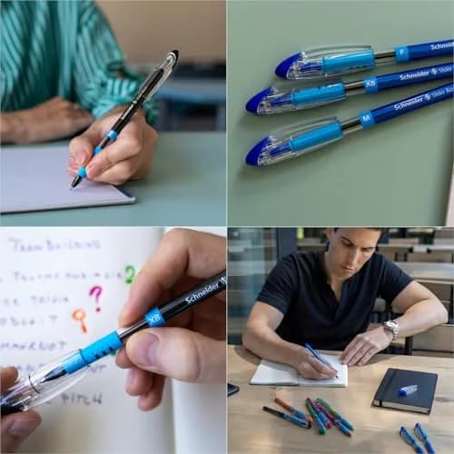 Schneider Slider Basic XB Ballpoint Pen, 1.4mm Blue Ink, Box of 10 Pens | Viscoglide Technology thumbnail 3