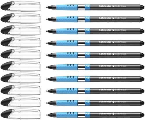 Schneider Slider Basic XB Ballpoint Pen 1.4mm Black Ink (10-Pack) | Smooth Viscoglide Ink Flow thumbnail 1