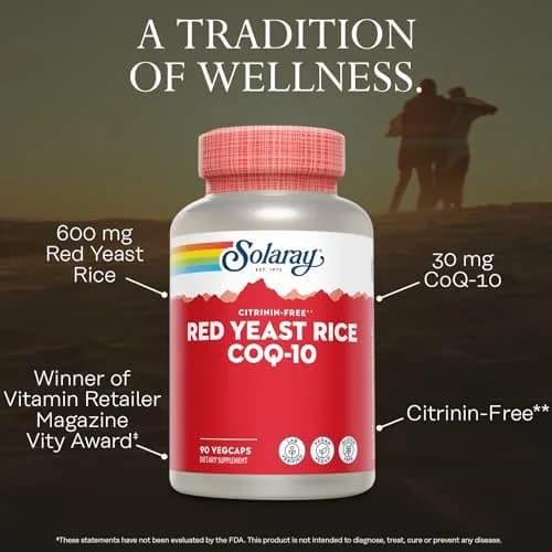 SOLARAY Red Yeast Rice with CoQ10 & Niacin | Supports Heart & Cardiovascular Health, 90 VegCaps thumbnail 3