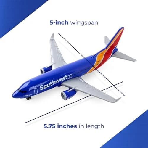 Daron Southwest Single Plane Die-cast Toy Model Airplane | Authentic Southwest Airline Replica for Kids & Collectors thumbnail 5