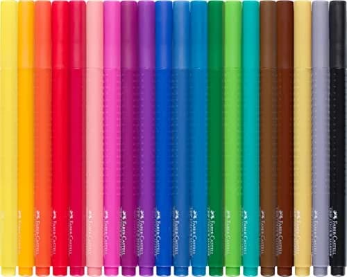 Faber-Castell Grip Color Markers - 20 Washable Fineline Markers | Ergonomic, Rehydratable, Non-Toxic, for Kids & Adults thumbnail 4