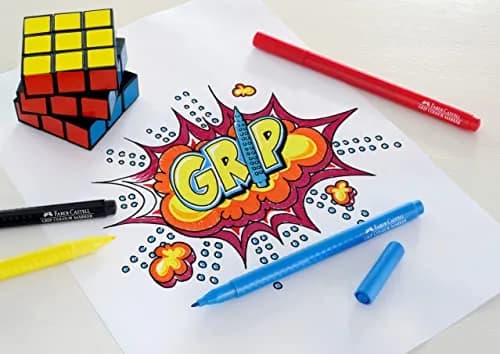 Faber-Castell Grip Color Markers - 20 Washable Fineline Markers | Ergonomic, Rehydratable, Non-Toxic, for Kids & Adults thumbnail 5
