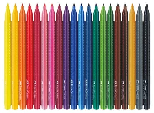 Faber-Castell Grip Color Markers - 20 Washable Fineline Markers | Ergonomic, Rehydratable, Non-Toxic, for Kids & Adults thumbnail 3