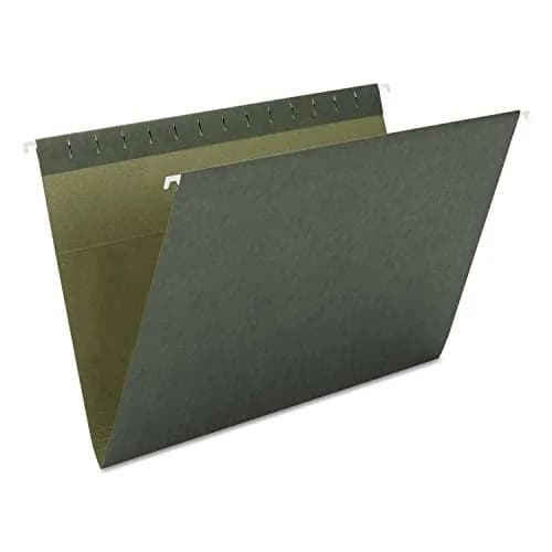 Smead Hanging File Folder, Letter Size, Standard Green, 25 per Box | Acid-Free Paper for Long-Term Storage thumbnail 1