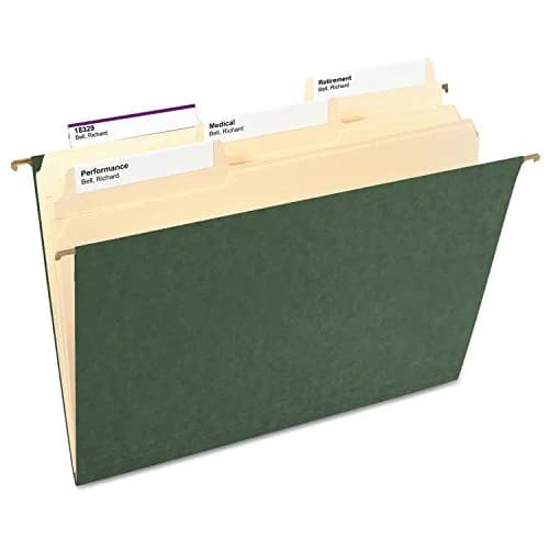 Smead Hanging File Folder, Letter Size, Standard Green, 25 per Box | Acid-Free Paper for Long-Term Storage thumbnail 2