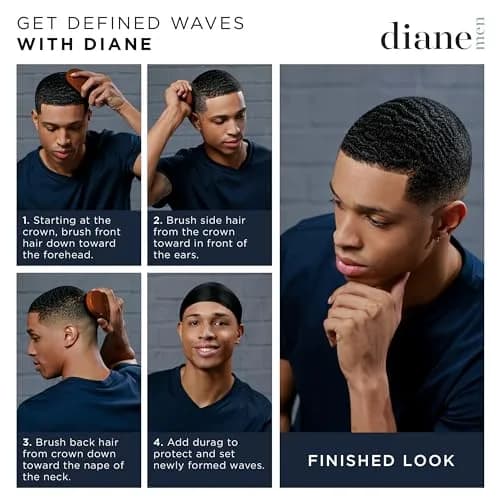 Diane 2-Sided Club Brush for Men, Thick & Coarse Hair, 7in (17.8cm) | 100% Boar Bristle for Waves & Shine thumbnail 4