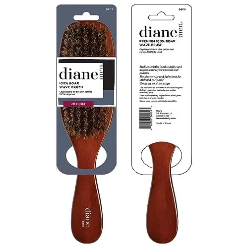 Diane Premium 100% Boar Wave Brush for Men – Medium Bristles, 9.13" L | Detangles, Smooths, Styles Waves thumbnail 6