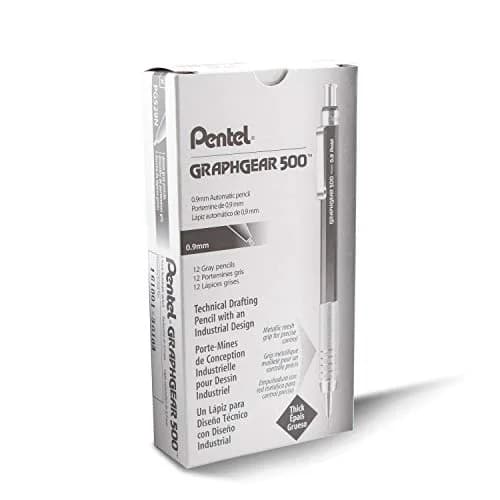 Pentel GraphGear 500 Mechanical Drafting Pencil 0.9mm | Bold Line, Gray Barrel for Professionals & Enthusiasts thumbnail 2