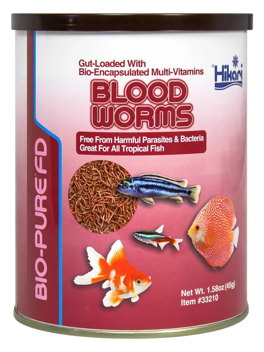 Hikari Bio-Pure Freeze Dried Blood Worms for Pets, 1.58 oz (45g) - All Life Stages Fish Food - main product image
