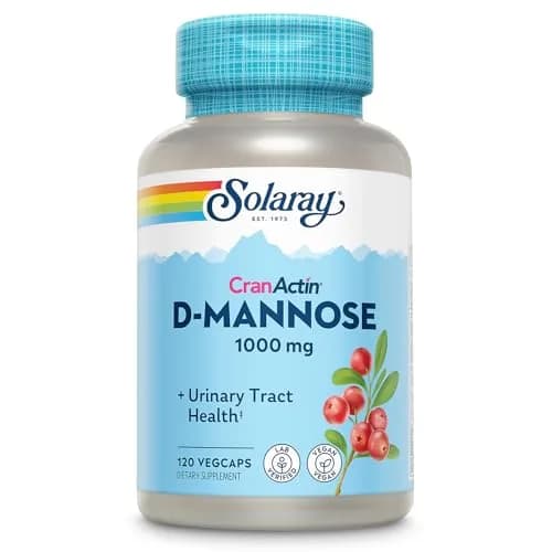 SOLARAY D-Mannose with CranActin Cranberry Supplement 120 Count | Urinary Support & Antioxidant Boost thumbnail 1